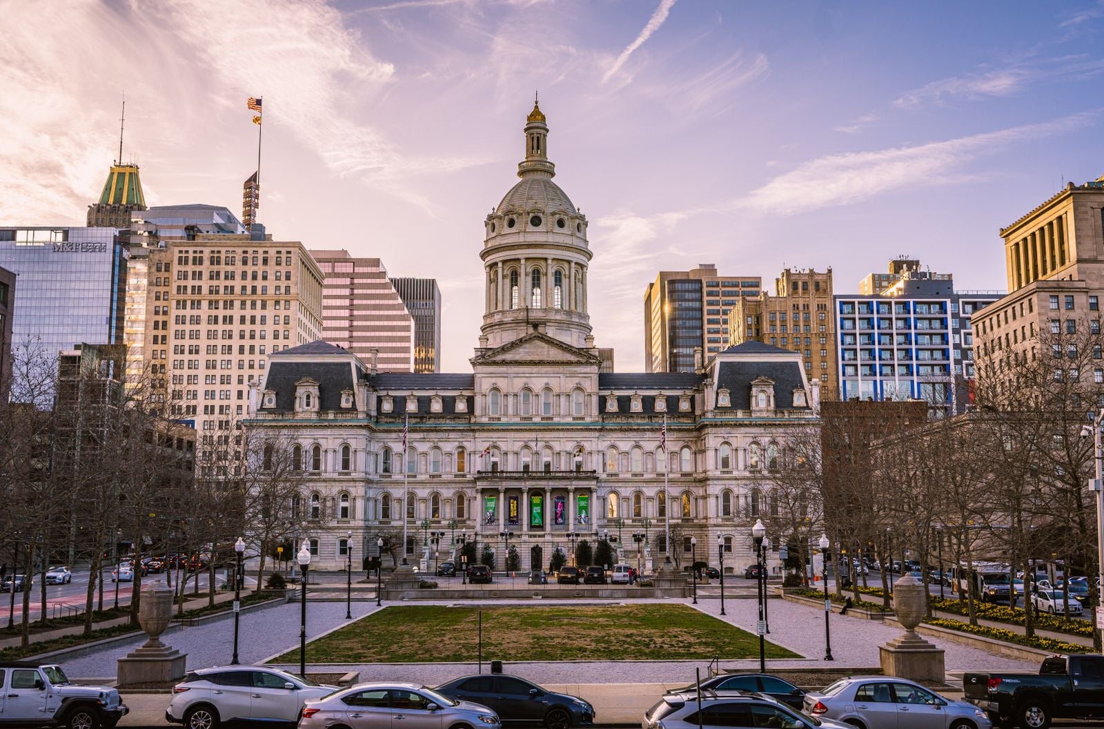 Baltimore City Hall in Maryland, where a state Wear and Carry Permit is required to carry a handgun in public