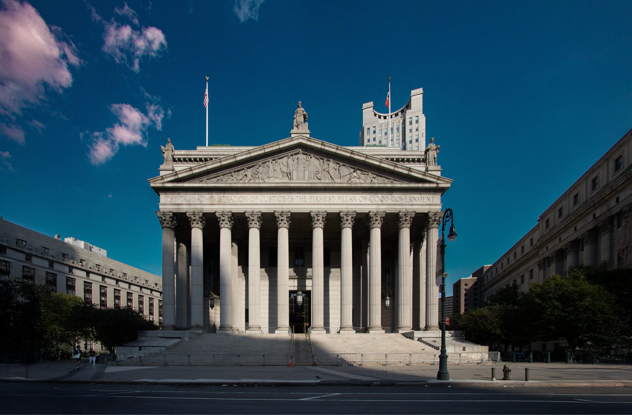 Front exterior view of a courthouse building