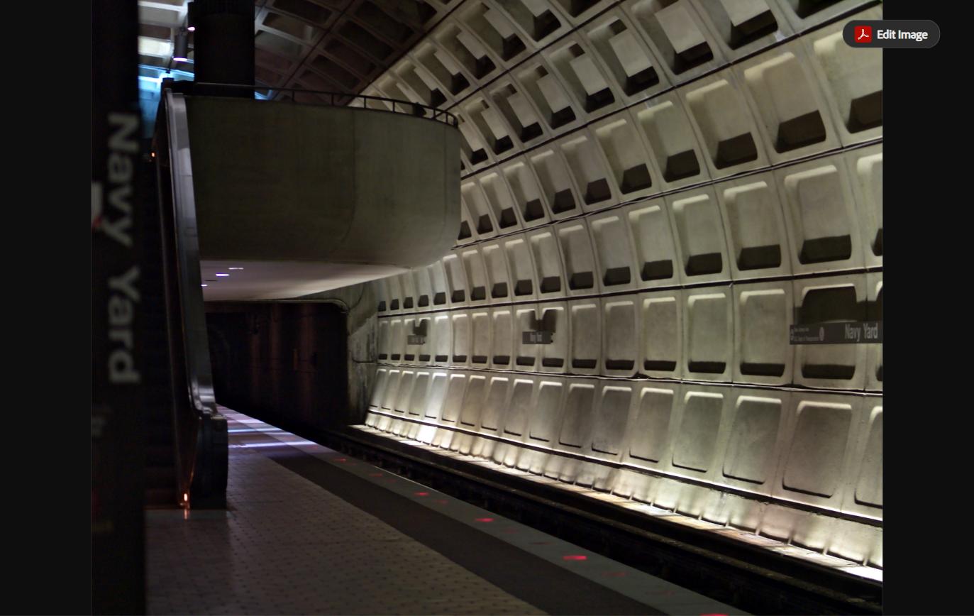 Washington DC Metro subway platform, relevant to concealed carry rules on public transit