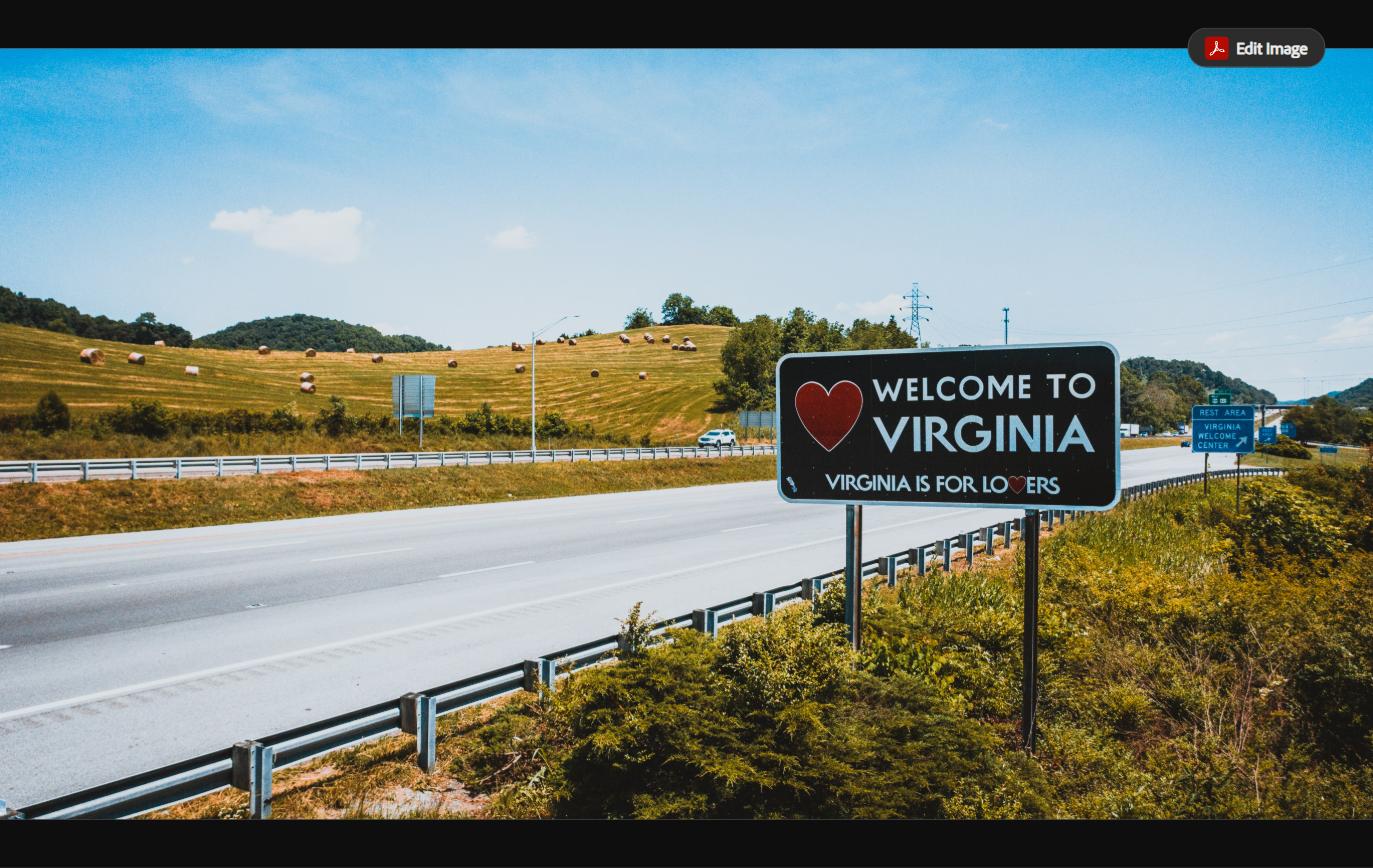 Welcome to Virginia highway sign along I-81, marking the state line drivers cross when reciprocity rules change