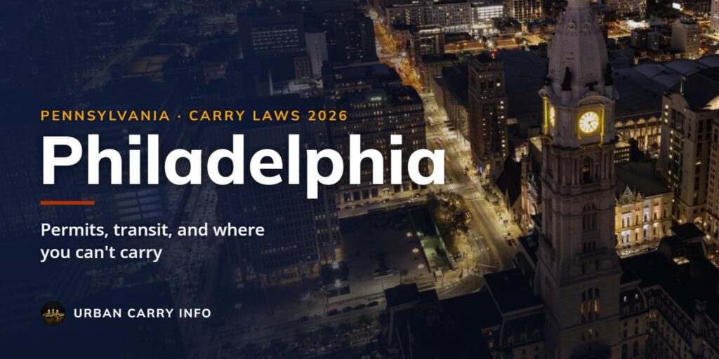 Concealed carry laws in Philadelphia, Pennsylvania for 2026: permits, transit, and where you can't carry